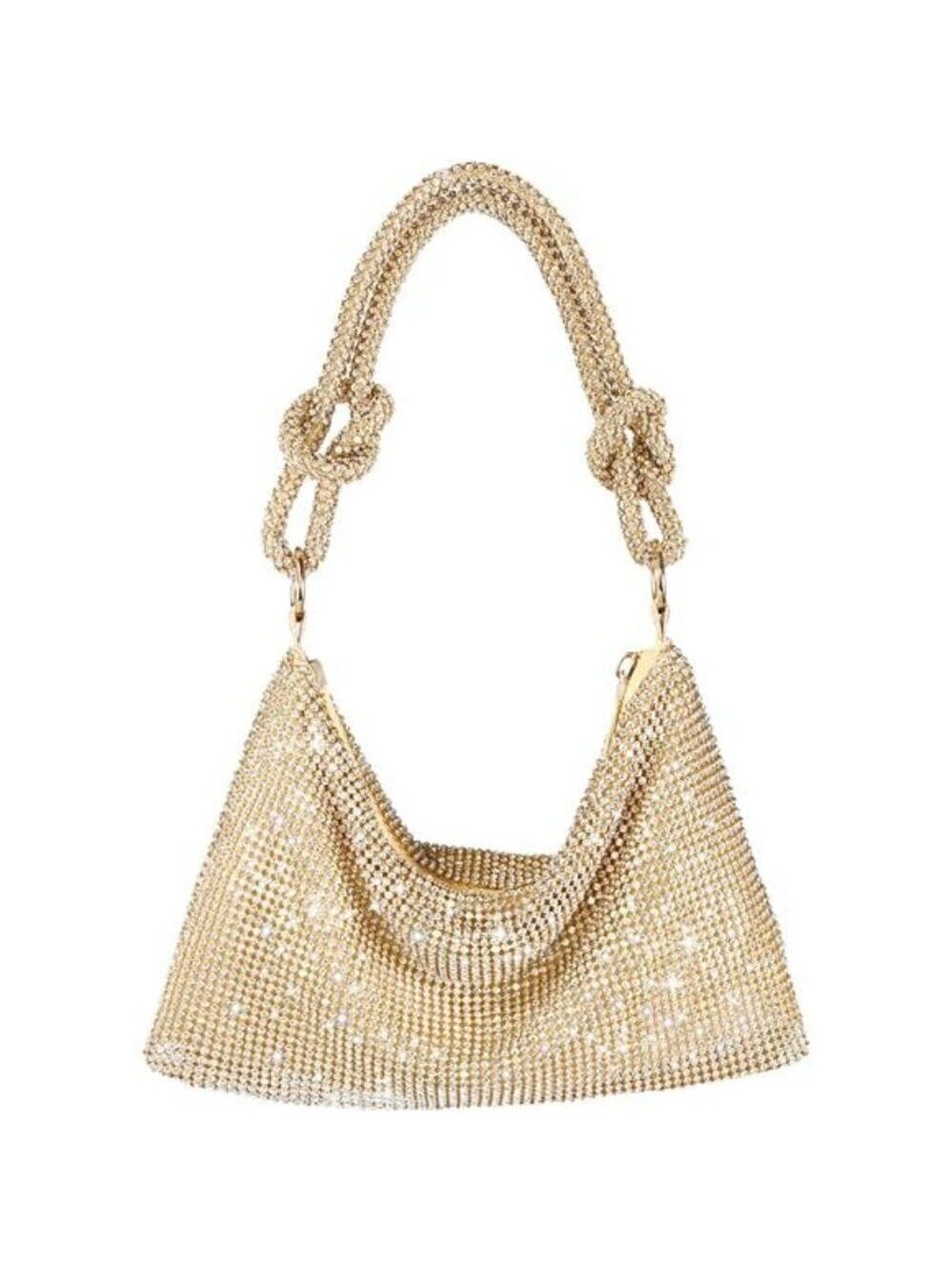Rhinestone Purse Sparkly Evening bag Silver Clutch Purses for Women Evening